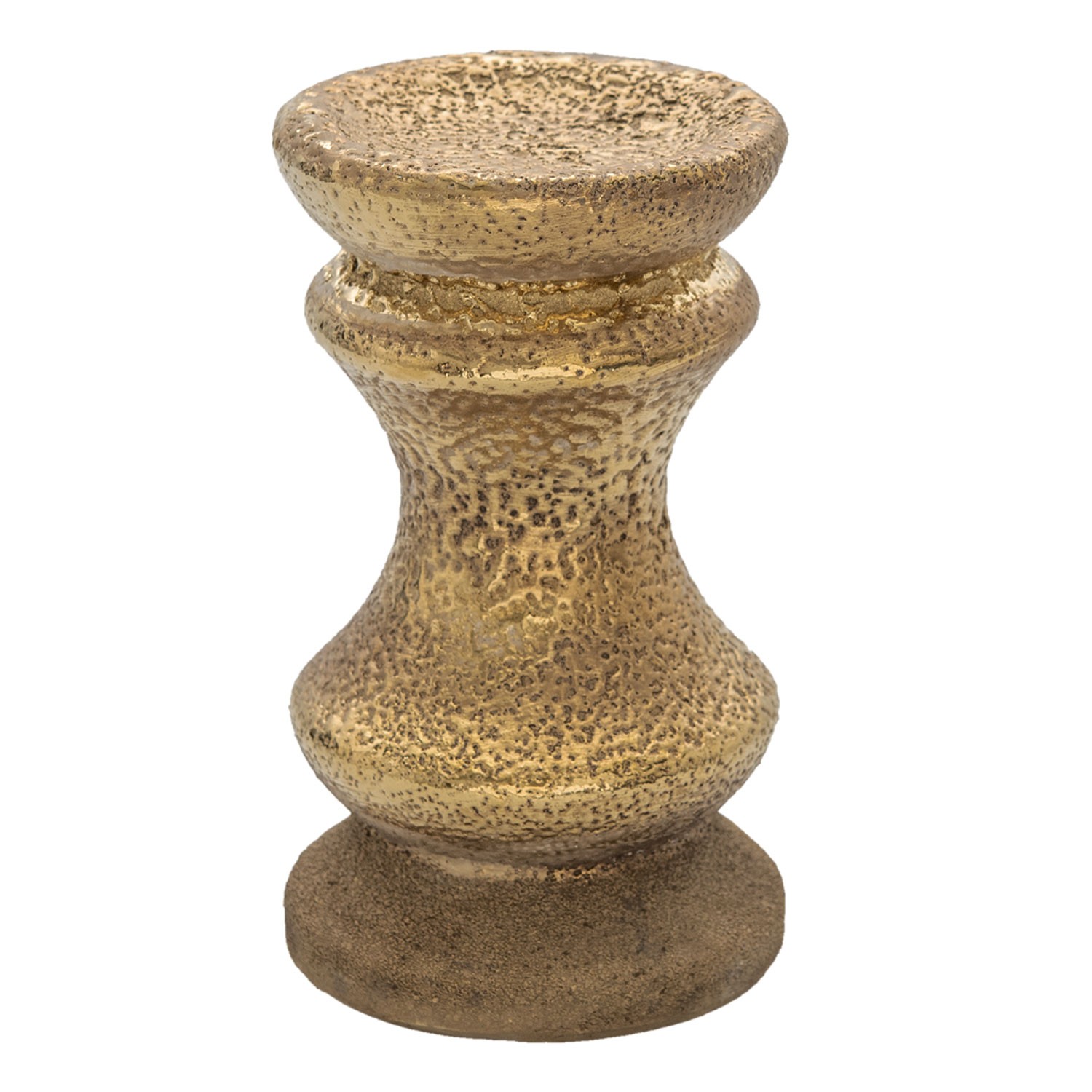 Zlatý keramický svícen s patinou Skuyler - Ø 11*19 cm Clayre & Eef
