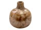 Hnědo-měděná keramická váza s patinou Avice - Ø 9*9 cm