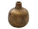 Hnědá keramická váza s bronzovou patinou Rain - Ø 9*9 cm