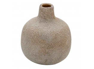 Krémová keramická váza s patinou Annora - Ø 9*9 cm