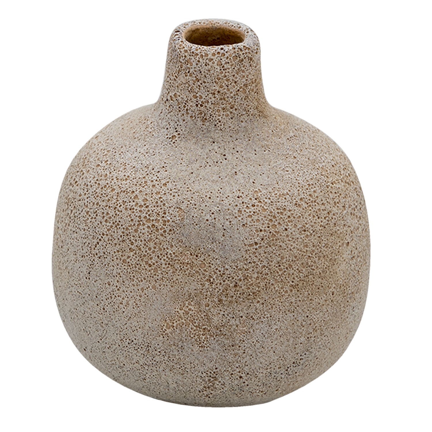 Krémová keramická váza s patinou Annora - Ø 9*9 cm Clayre & Eef
