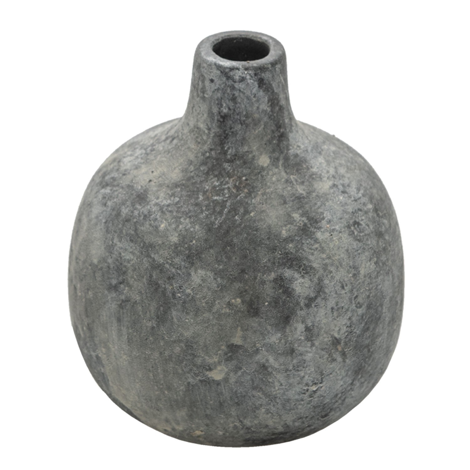 Šedá keramická váza s patinou Lina - Ø 9*9 cm Clayre & Eef