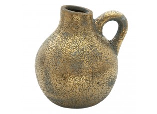 Zlatý keramický džbán z uchem a patinou Karis - 19*17*20 cm