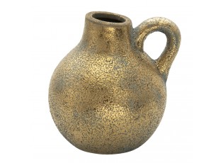Zlatý keramický džbán z uchem a patinou Karis - 16*14*16 cm