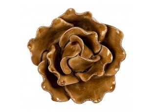 Keramická dekorace květina hnědá - Ø 8*6 cm