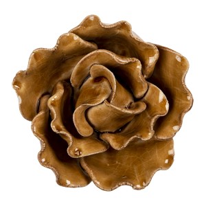 Keramická dekorace květina hnědá - Ø 8*6 cm
