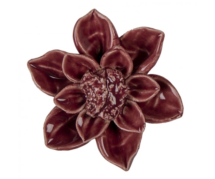 Keramická úchytka květina bordová - Ø 8*4 cm