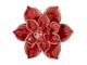 Keramická dekorace květina červená - Ø 8*4 cm