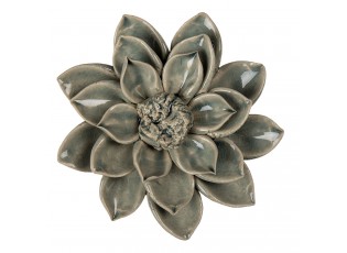 Keramická dekorace květina modro-šedá - Ø 14*4 cm