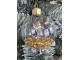 Set 4ks zlatá skleněná vánoční ozdoba s andílkem - Ø 8 cm