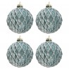 Modro-stříbrná vánoční koule (sada 4ks) - Ø 8cm Barva: modrá, stříbrnáMateriál: skloHmotnost: 0,133 kg
