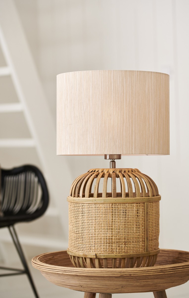 Přírodní bambusová základna k lampě Alifia s výpletem - Ø 25*30cm / E27
