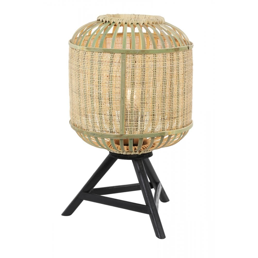Přírodní bambusová lampa Alifia na nožkách s výpletem - Ø 37*60cm / E27