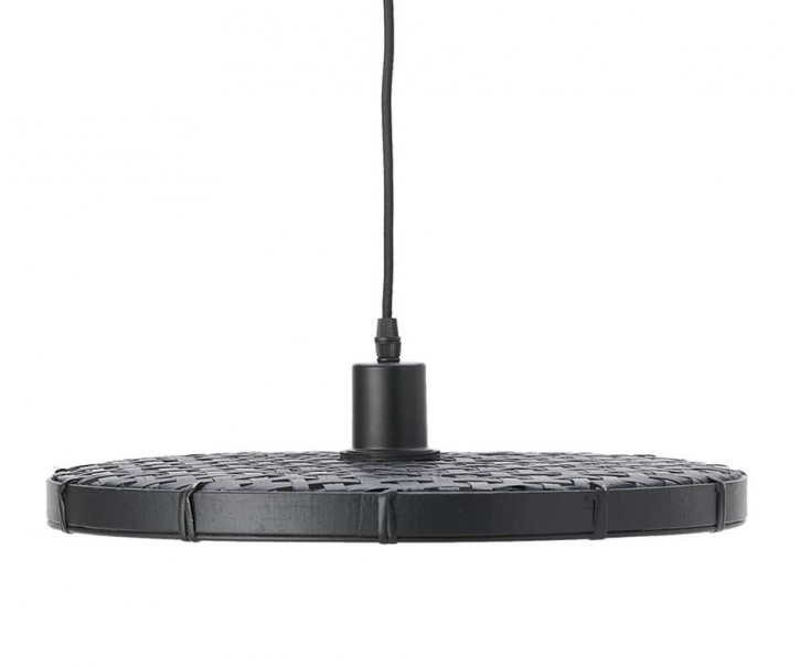 Černé ratanové světlo Paloma s výpletem - Ø 40*3cm / E27