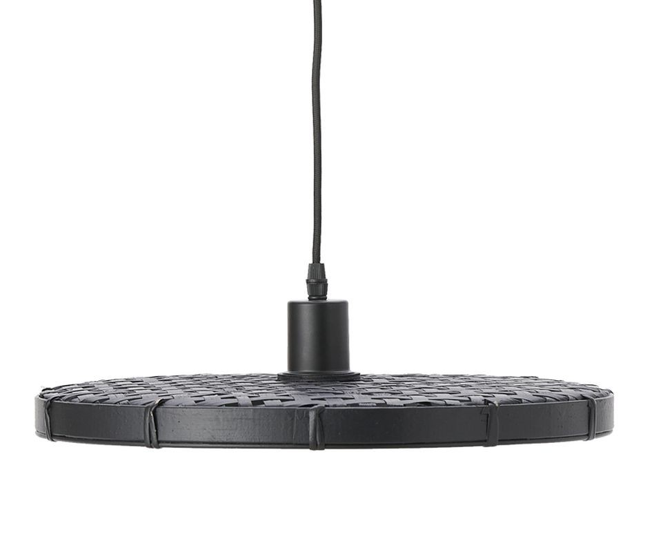 Černé ratanové světlo Paloma s výpletem - Ø 40*3cm / E27
