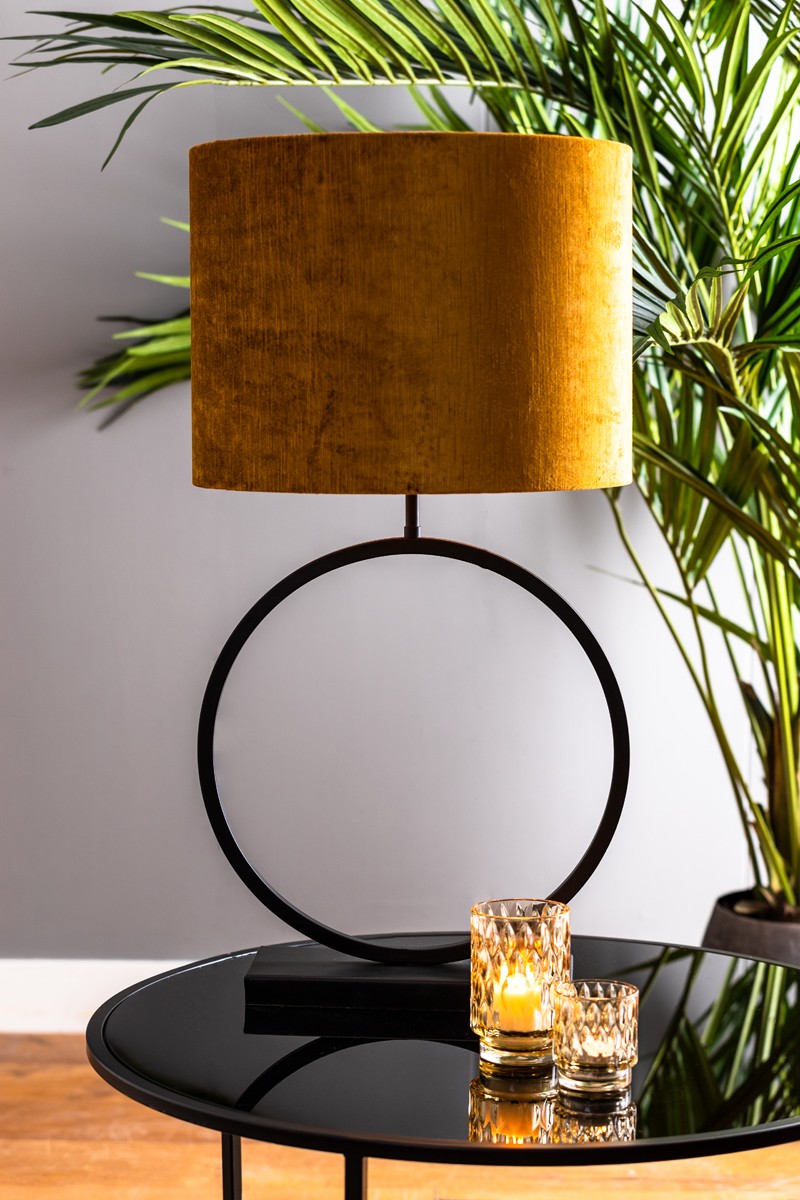 Zlaté sametové stínidlo na lampu Gemstone - Ø 40* 30cm/ E27