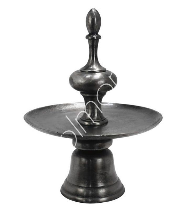 Šedý kovový jednopatrový etažér Pew - Ø 34*47 cm