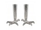 2ks stříbrný kovový svícen ve tvaru slepičích nohou Claw - 11*16*18cm 