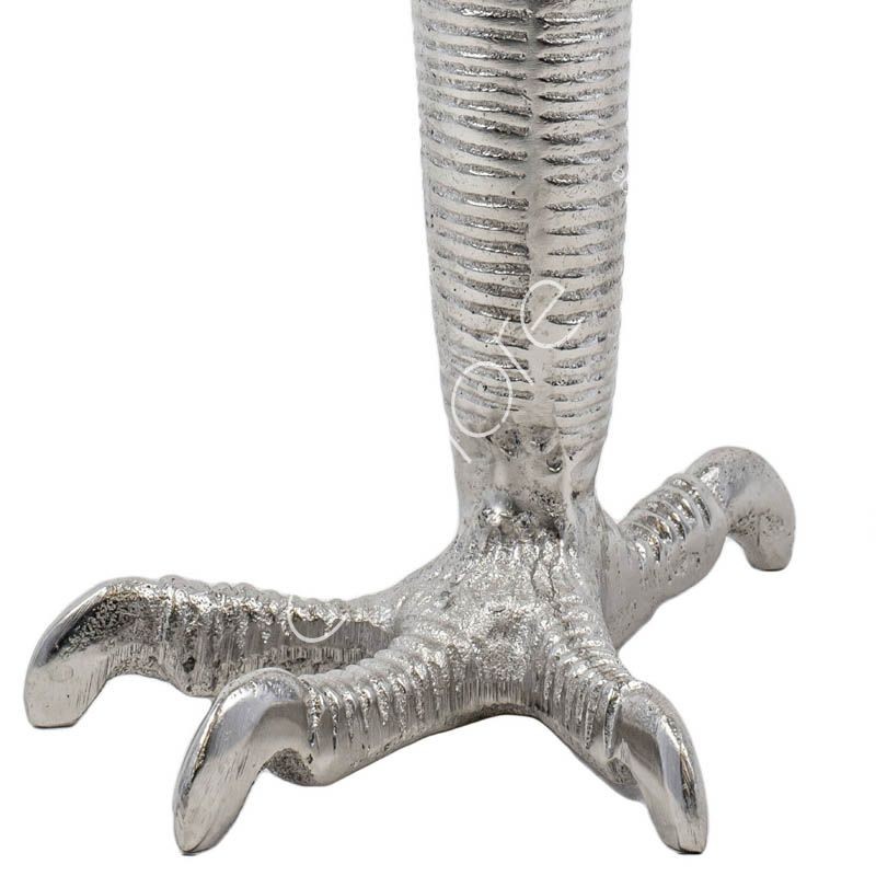 2ks stříbrný kovový svícen ve tvaru slepičích nohou Claw - 11*16*18cm 