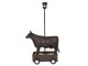 Černá základna k lampě kráva na vozíku - 30*17*56 cm 