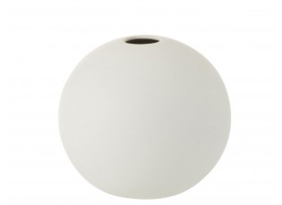 Bílá keramická kulatá váza Matt White S - 12*12*11,5 cm