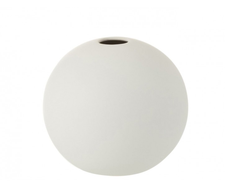 Bílá keramická kulatá váza Matt White S - 12*12*11,5 cm
