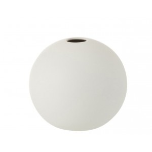 Bílá keramická kulatá váza Matt White S - 12*12*11,5 cm
