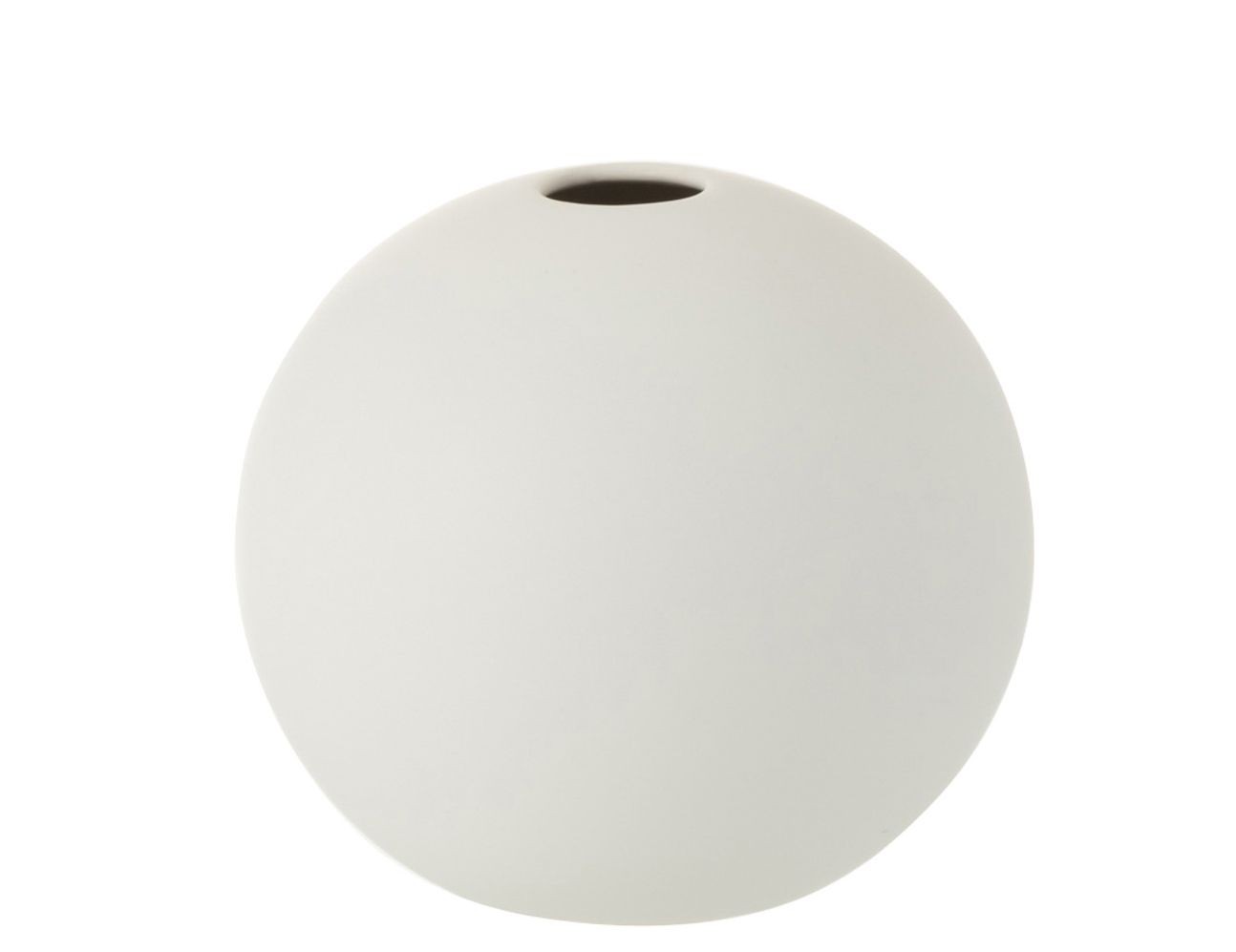 Bílá keramická kulatá váza Matt White S - Ø12*11,5 cm J-Line by Jolipa