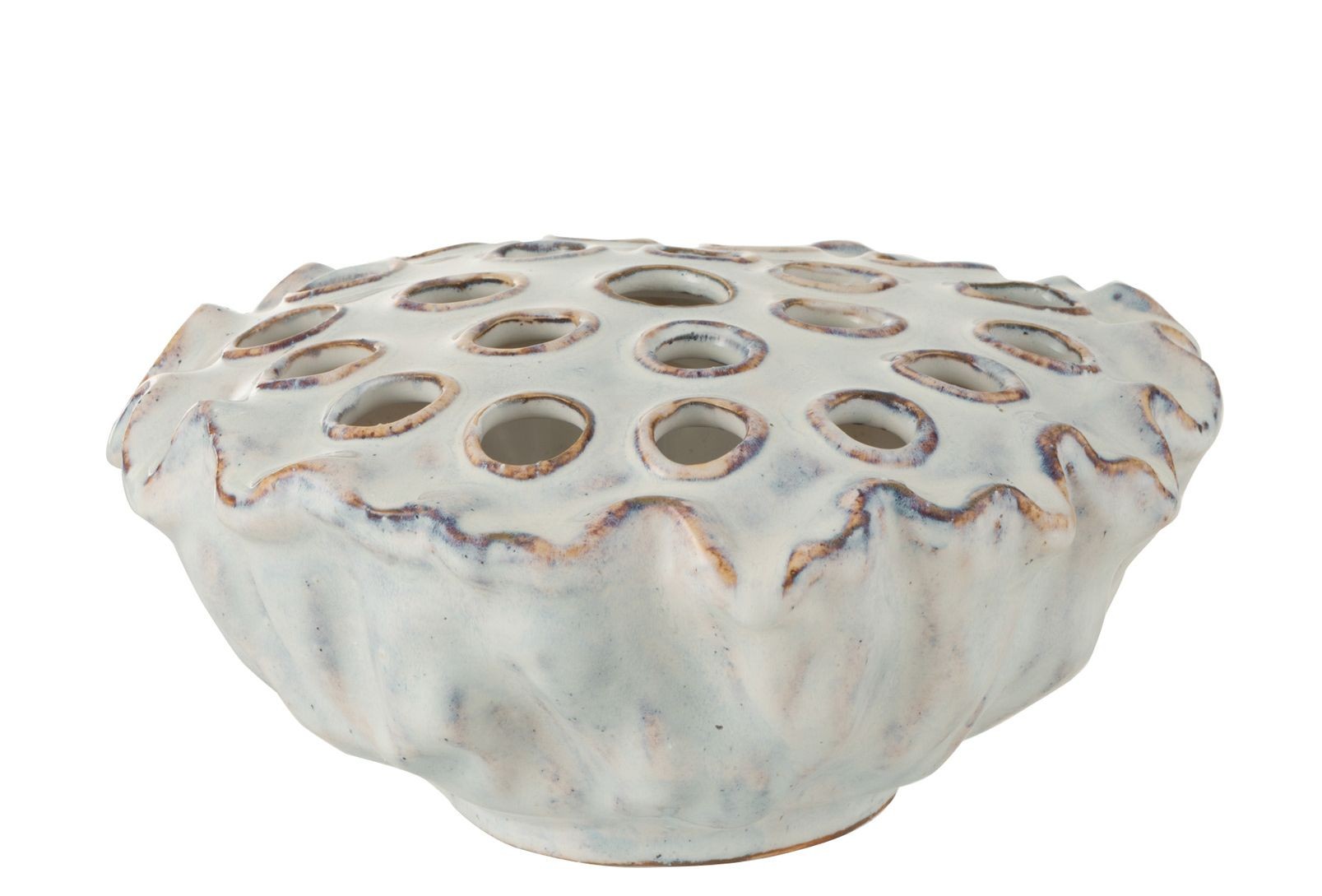 Keramická dekorace/váza v designu mořské sasanky Anemone - ∅ 26,5*12 cm J-Line by Jolipa
