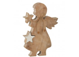 Dřevěný anděl s vyndavací hvězdou - 18*4*29cm