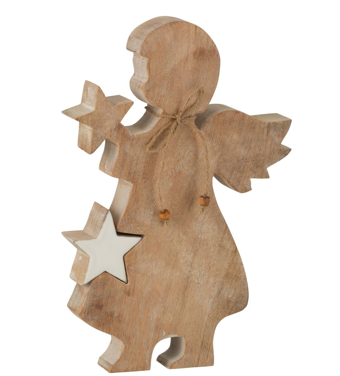 Dřevěný anděl s vyndavací hvězdou - 18*4*29cm