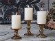 Karamelový skleněný svícen Pillar - Ø 8,5*8,5 cm Chic Antique