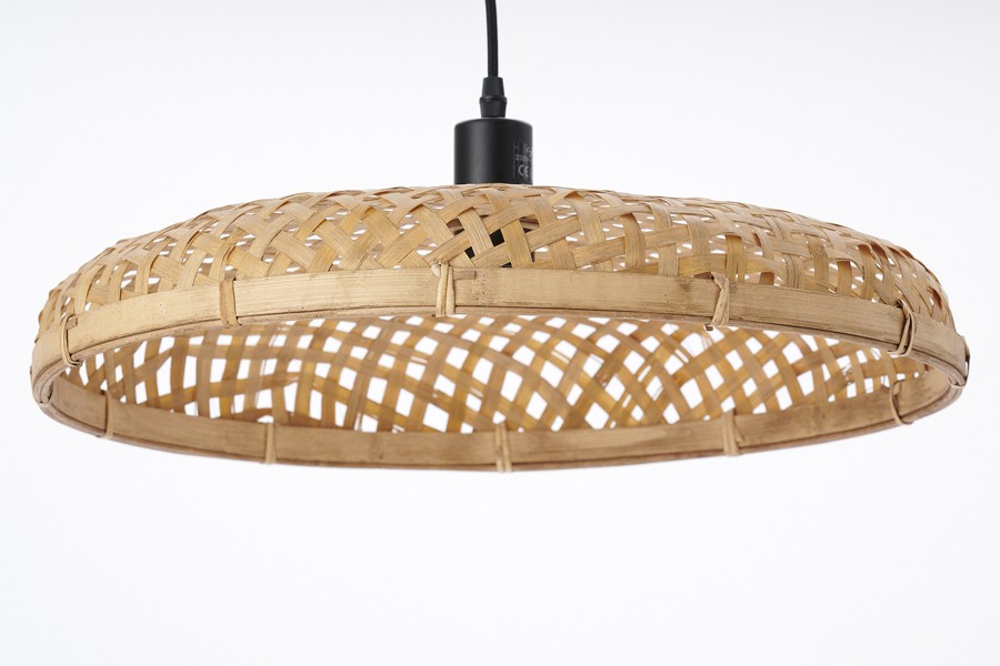 Přírodní ratanové světlo Paloma s výpletem - Ø 50*8cm / E27
