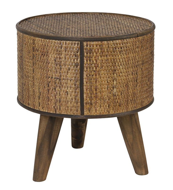 Hnědý odkládací stolík Canya - Ø 35*39 cm