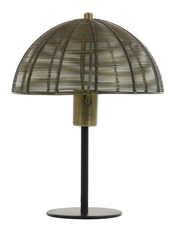 Bronzová antik kovová lampa Klobu - Ø25*33cm / E27