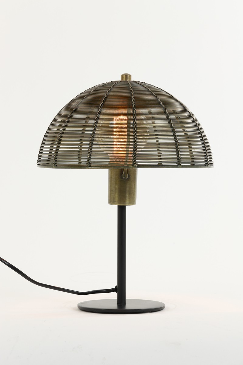Bronzová antik kovová lampa Klobu - Ø25*33cm / E27