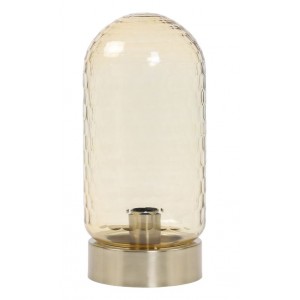 Jantarovo-bronzová kovová stolní lampa Domani - Ø15*33cm / E27