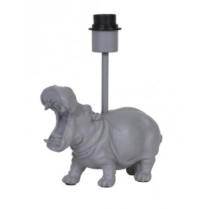 Šedá základna ke stolní lampě s hrošíkem Hippo - 27*11*28 cm / E27