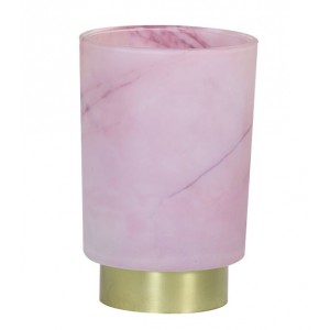 Růžová skleněná stolní lampa Marble Led - Ø10*27cm 
