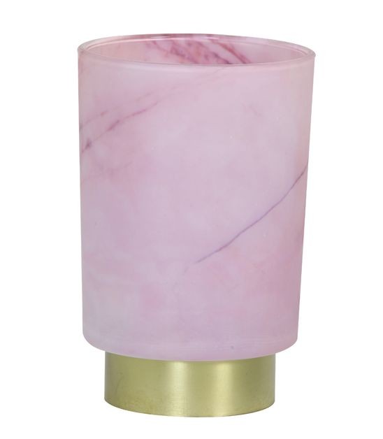 Růžová skleněná stolní lampa Marble Led - Ø10*27cm  Light & Living