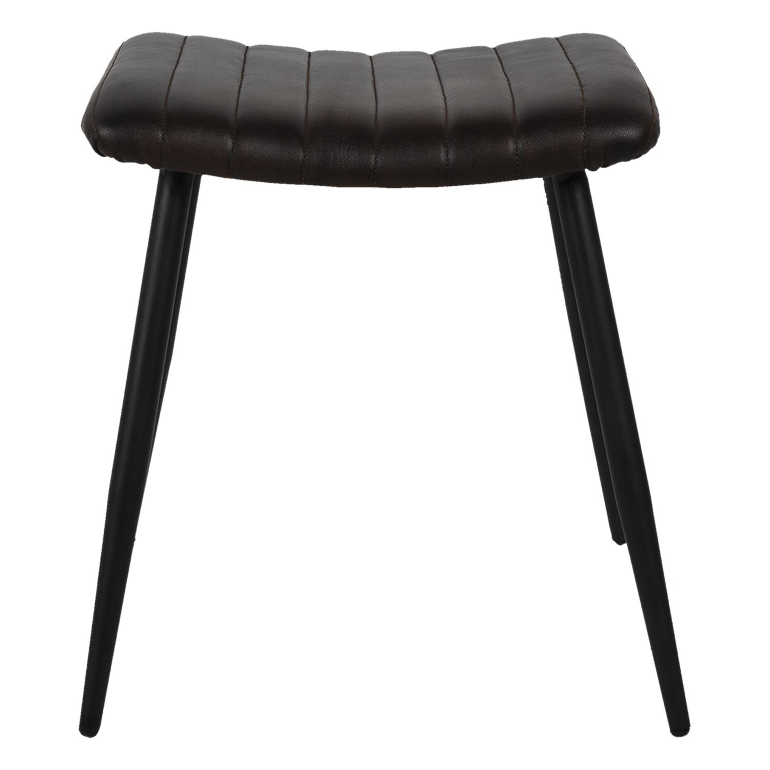 Černá stolička s koženým sedákem - 43*38*47 cm Clayre & Eef