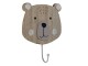 Nástěnný kovový háček s dřevěnou hlavou medvídka - 13*12*18 cm