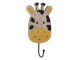 Nástěnný kovový háček s dřevěnou hlavou žirafy - 11*4*21 cm