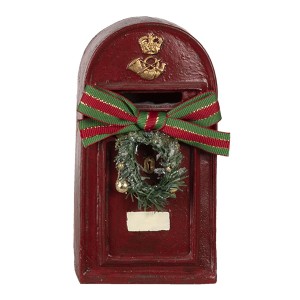 Dekorace poštovní schránka s věncem - 8*6*15 cm