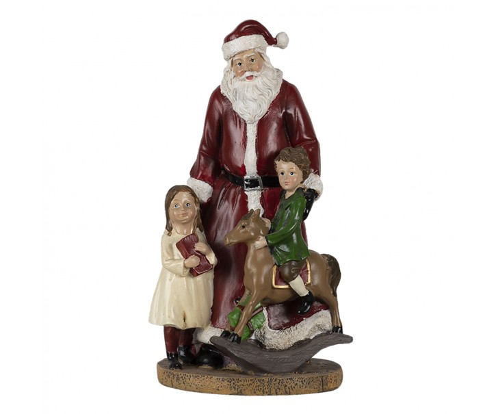 Dekorace Santa s dětmi a houpacím koníkem - 12*10*20 cm