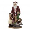 Dekorace Santa s dětmi a houpacím koníkem - 12*10*20 cm Barva: červená, multiMateriál: PolyresinHmotnost: 0,75 kg