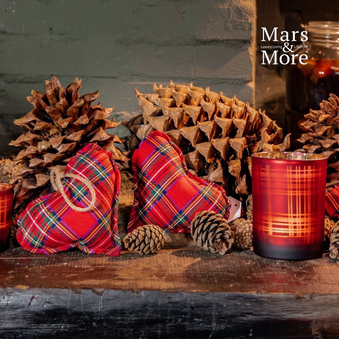 Závěsné dekorativní srdce Tartan S - 10*10*5cm
