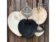 Hnědo černý vyplétaný srdcovitý dekorativní vějíř - 40 cm