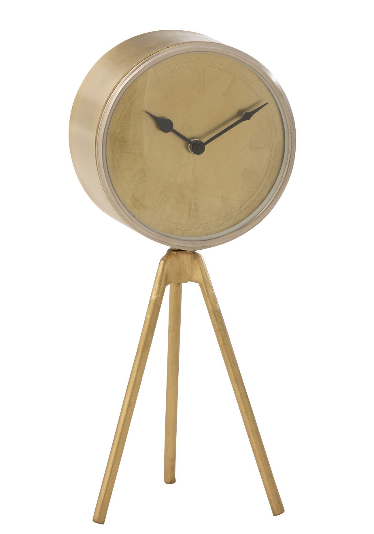 Zlaté kovové hodiny na trojnožce Marthy - 15*16*38 cm