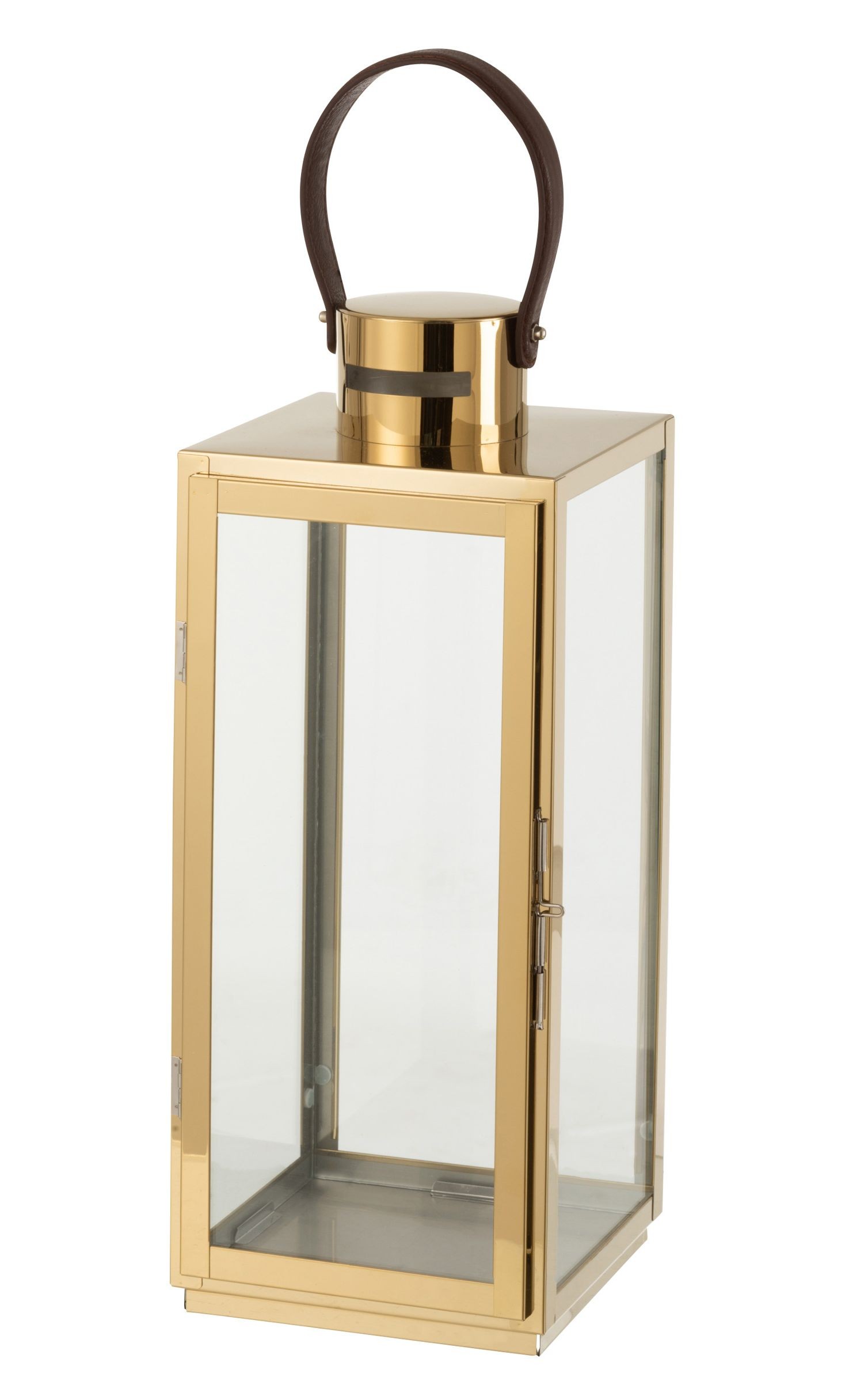 Zlatá kovová lucerna Recin - 17*17*52cm J-Line by Jolipa